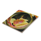 Yellow Spotted Lily Floral Abstracte Art Tegeltje (Zijkant)