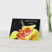 Yellow Spotted Lily Flower Personalized Birthday Kaart (Voorkant)