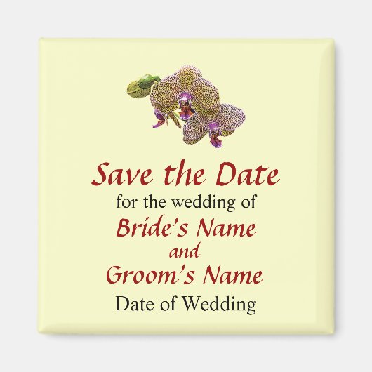 Yellow Spotted Orchidee Save the Date Magneet (Voorkant)