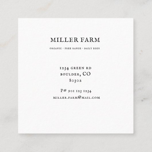 Yellow Spring Bloemen Boerderij Visitekaartje (Achterkant)