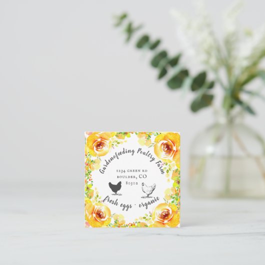 Yellow Spring Bloemen Boerderij Visitekaartje (Staand voorkant)
