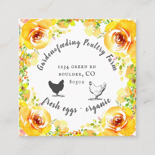 Yellow Spring Bloemen Boerderij Visitekaartje (Voorkant)