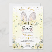 Yellow Spring Bunny Ears Flower Crothday Kaart (Voorkant)