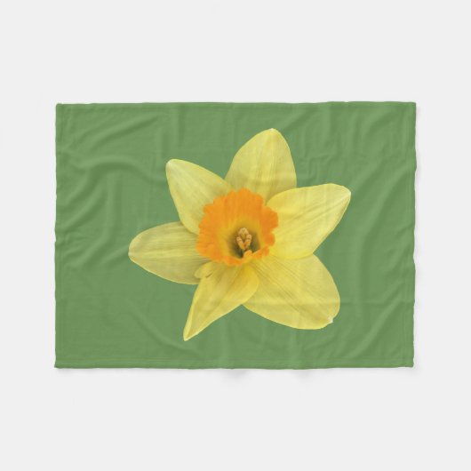 Yellow Spring Daffodil Fleece Deken (Voorkant (Horizontaal))