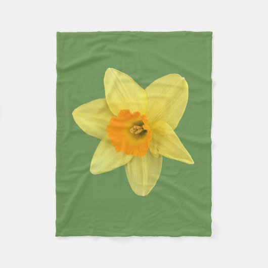 Yellow Spring Daffodil Fleece Deken (Voorkant)