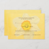Yellow Spring Daffodil Flower RSVP-reactiekaart RSVP Kaartje (Voorkant / Achterkant)