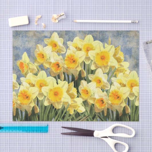 Yellow Spring Daffodils Rustic Tissuepapier (Craft)