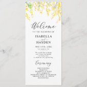 Yellow Spring Elegant Floral Wedding Flat Programm Programmakaart (Voorkant)