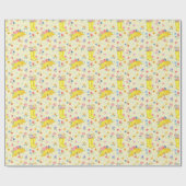 Yellow Spring Floral Waterverf Wrapping Paper – G Cadeaupapier (Vlak)