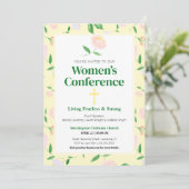 Yellow Spring Floral Women's Conference Invitation Kaart (Staand voorkant)