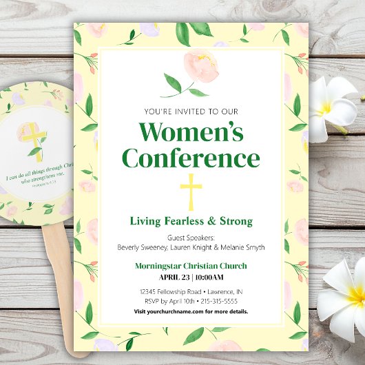 Yellow Spring Floral Women's Conference Invitation Kaart