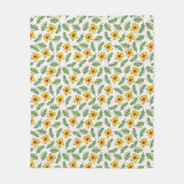 Yellow Spring Flowers Country Pattern Blanket Fleece Deken