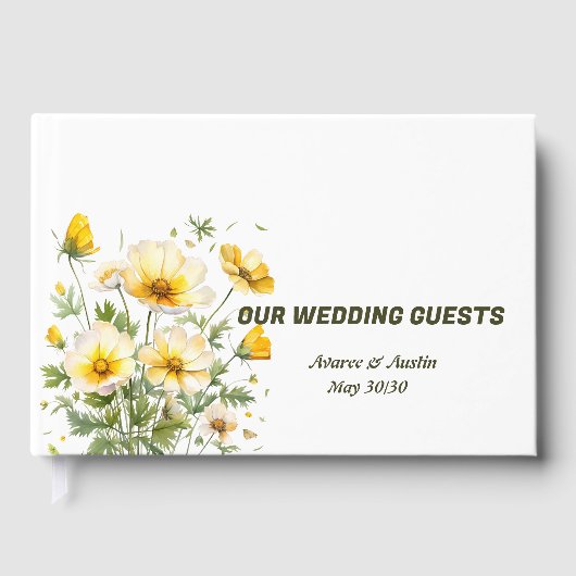 Yellow Spring Flowers Wedding Gastenboek (Voorkant)