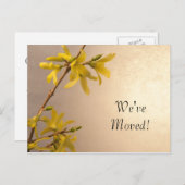 Yellow Spring Forsythia Change of Address Aankondigingskaart (Voorkant / Achterkant)