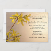 Yellow Spring Forsythia Flowers Engagement Party Kaart (Voorkant)