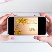 Yellow Spring Forsythia Flowers Engagement Party Kaart