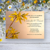 Yellow Spring Forsythia Flowers Engagement Party Kaart