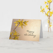Yellow Spring Forsythia Happy Birthday Kaart (Gele Bloem)