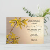 Yellow Spring Forsythia Post Wedding Brunch Kaart (Staand voorkant)