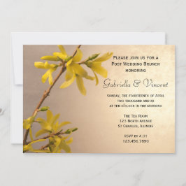 Yellow Spring Forsythia Post Wedding Brunch Kaart