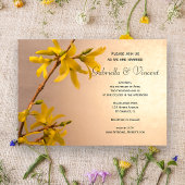 Yellow Spring Forsythia Wedding Kaart