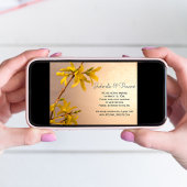 Yellow Spring Forsythia Wedding Save the Date Kaart