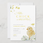 Yellow Spring Little Chick Baby shower Uitnodiging (Voorkant)