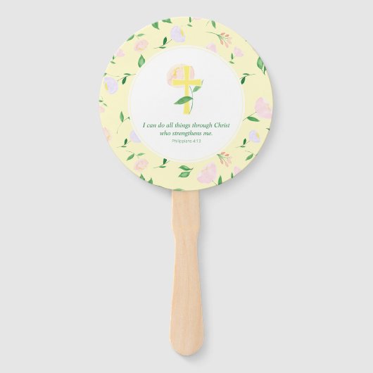 Yellow Spring Watercolor Floral Handwaaier (Voorkant)