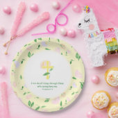 Yellow Spring Watercolor Floral  Papieren Bordje (Feest)