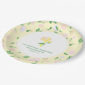 Yellow Spring Watercolor Floral  Papieren Bordje (Gekanteld)