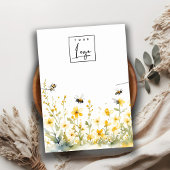 Yellow Spring Wildflower Bee Ketting Logo Display Visitekaartje