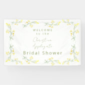 Yellow Spring Wildflowers Wit Vrijgezellenfeest Spandoek (Horizontaal)