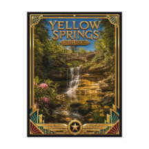 Yellow Springs Ohio Vintage Art Deco Gouden Tijdpe
