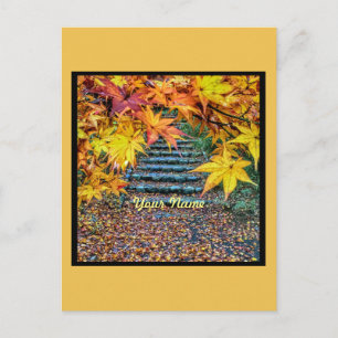 Yellow Square Photo Herfst Autumn Leaves Briefkaart