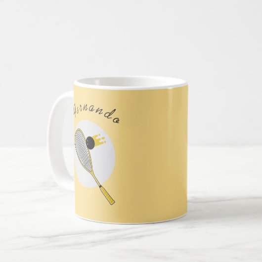 Yellow Squash Racketball Player Coach Aangepaste n Koffiemok (Voorkant links)
