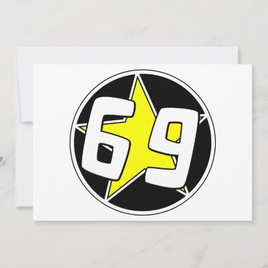 Yellow Star 69 Bedankkaart (Voorkant)