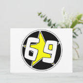 Yellow Star 69 Bedankkaart (Staand voorkant)