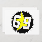 Yellow Star 69 Bedankkaart (Voorkant / Achterkant)
