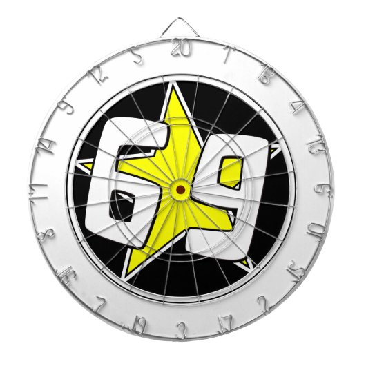 Yellow Star 69 Dartbord (Voorkant)