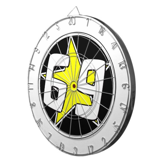 Yellow Star 69 Dartbord (Voorkant Rechts)