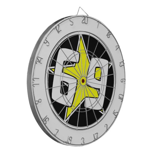 Yellow Star 69 Dartbord (Voorkant Links)