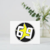 Yellow Star 69 Feestdagenkaart (Staand voorkant)