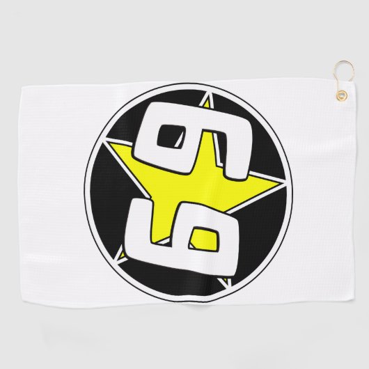 Yellow Star 69 Golfhanddoek (Horizontaal)