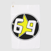 Yellow Star 69 Golfhanddoek (Voorkant)