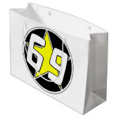 Yellow Star 69 Groot Cadeauzakje (Achterkant Gekanteld)