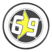 Yellow Star 69 Hockey Puck (Voorkant)