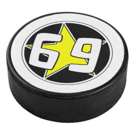 Yellow Star 69 Hockey Puck