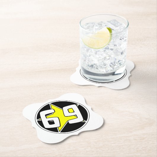 Yellow Star 69 Kartonnen Onderzetters (Insitu)