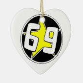 Yellow Star 69 Keramisch Ornament (Rechts)