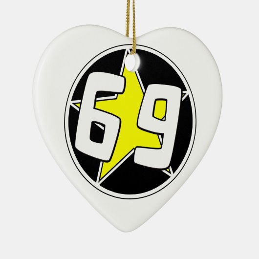 Yellow Star 69 Keramisch Ornament (Rechts)